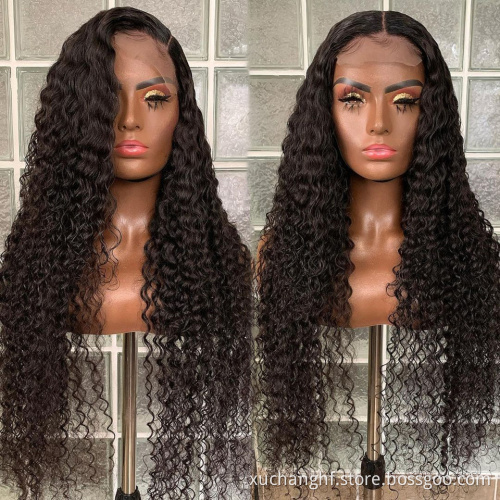 Pre Pluck 360 Lace Frontal Wig Vendor Virgin Brazilian Human Hair Water Wave Transparent Full HD Lace Front Wig For Black Women